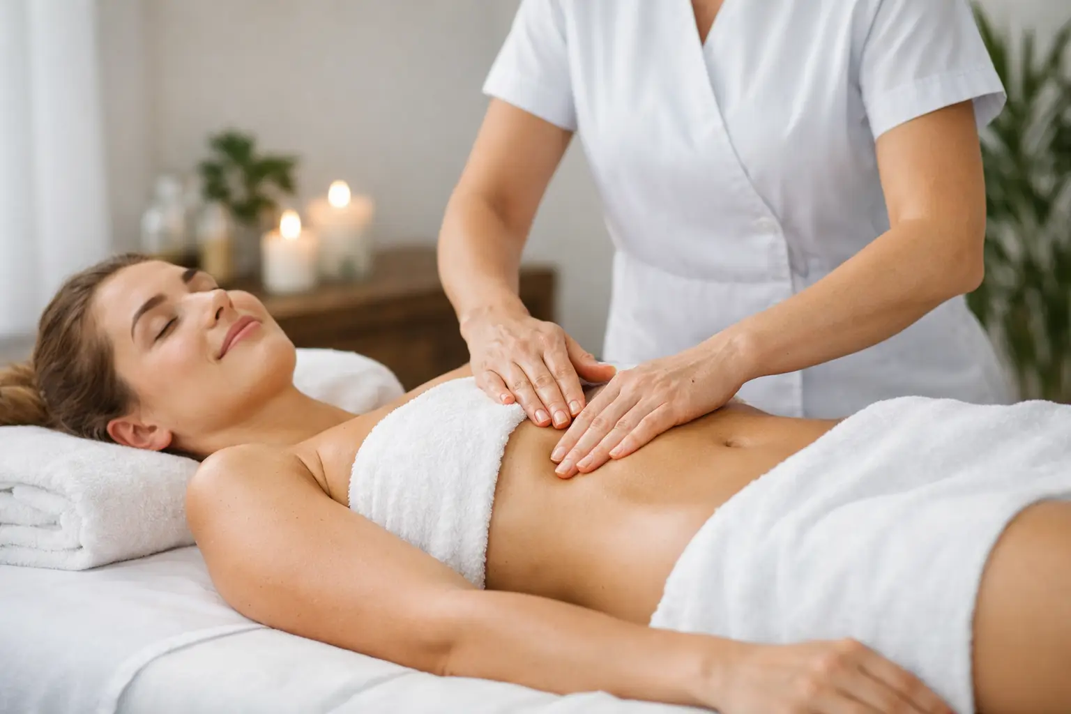 Lymphatic drainage session by a qualified professional
