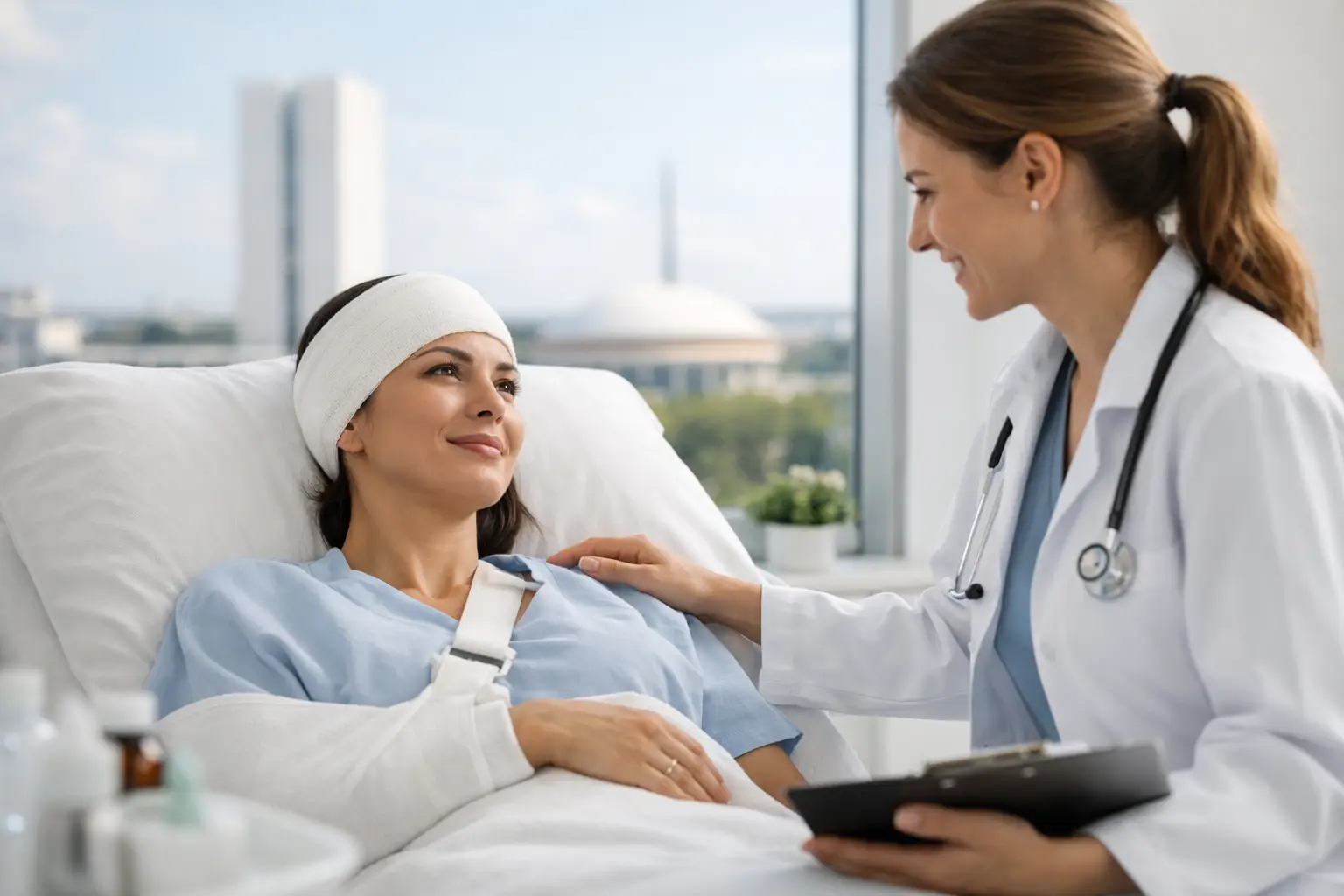 Patient receiving post-operative care in Brasília