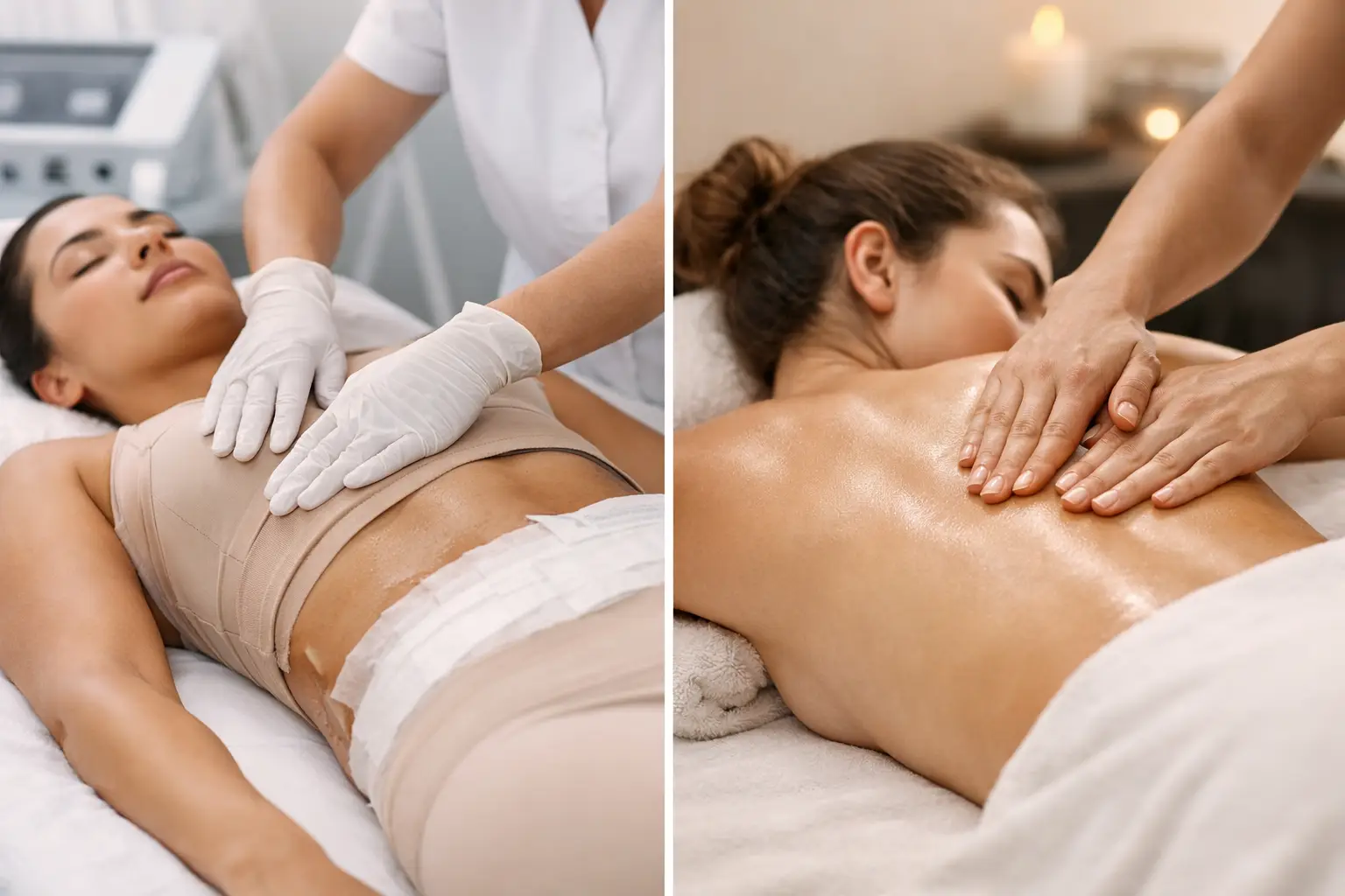 Comparação entre massagem pós-operatória e comum.