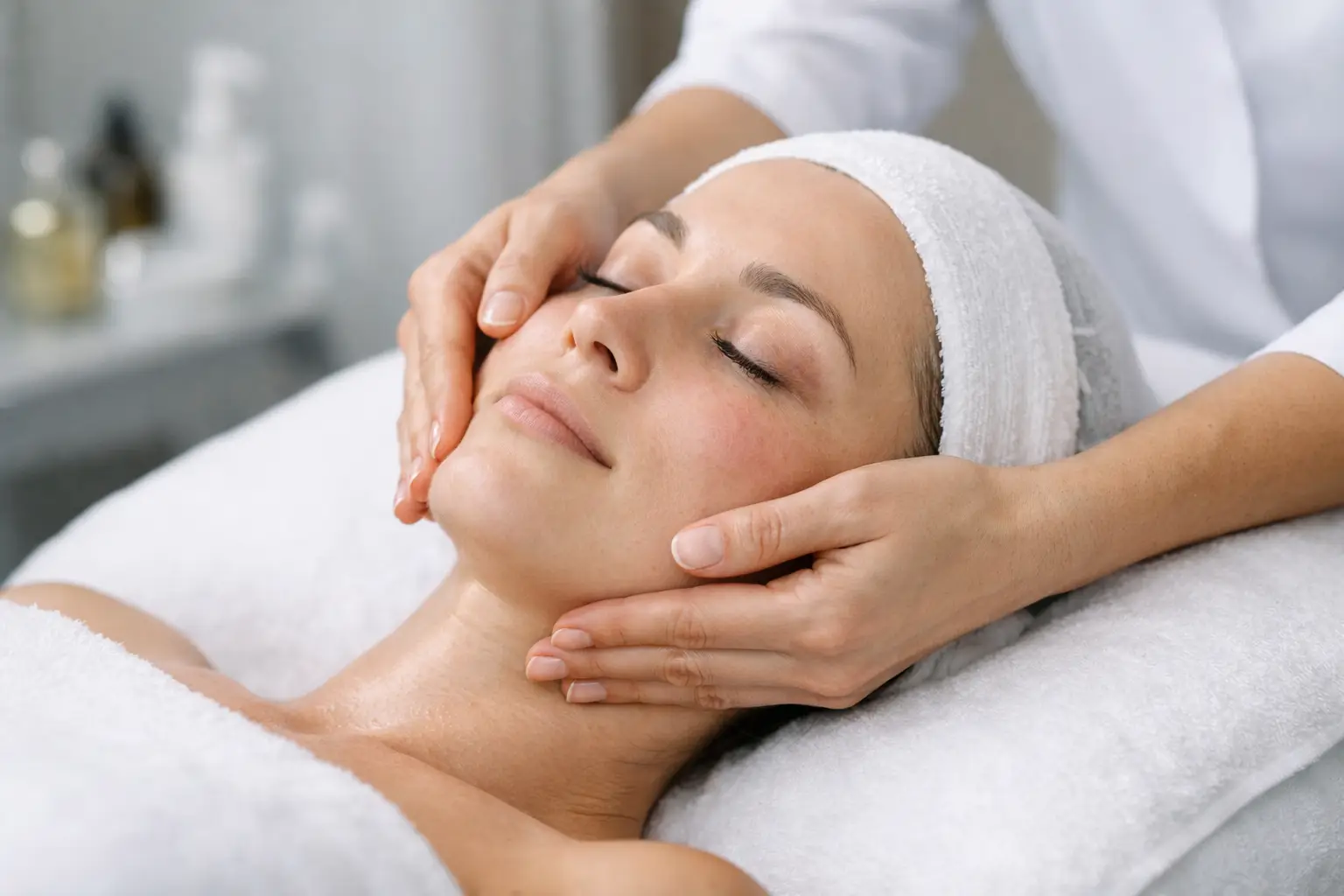 Postoperative facial lymphatic drainage technique