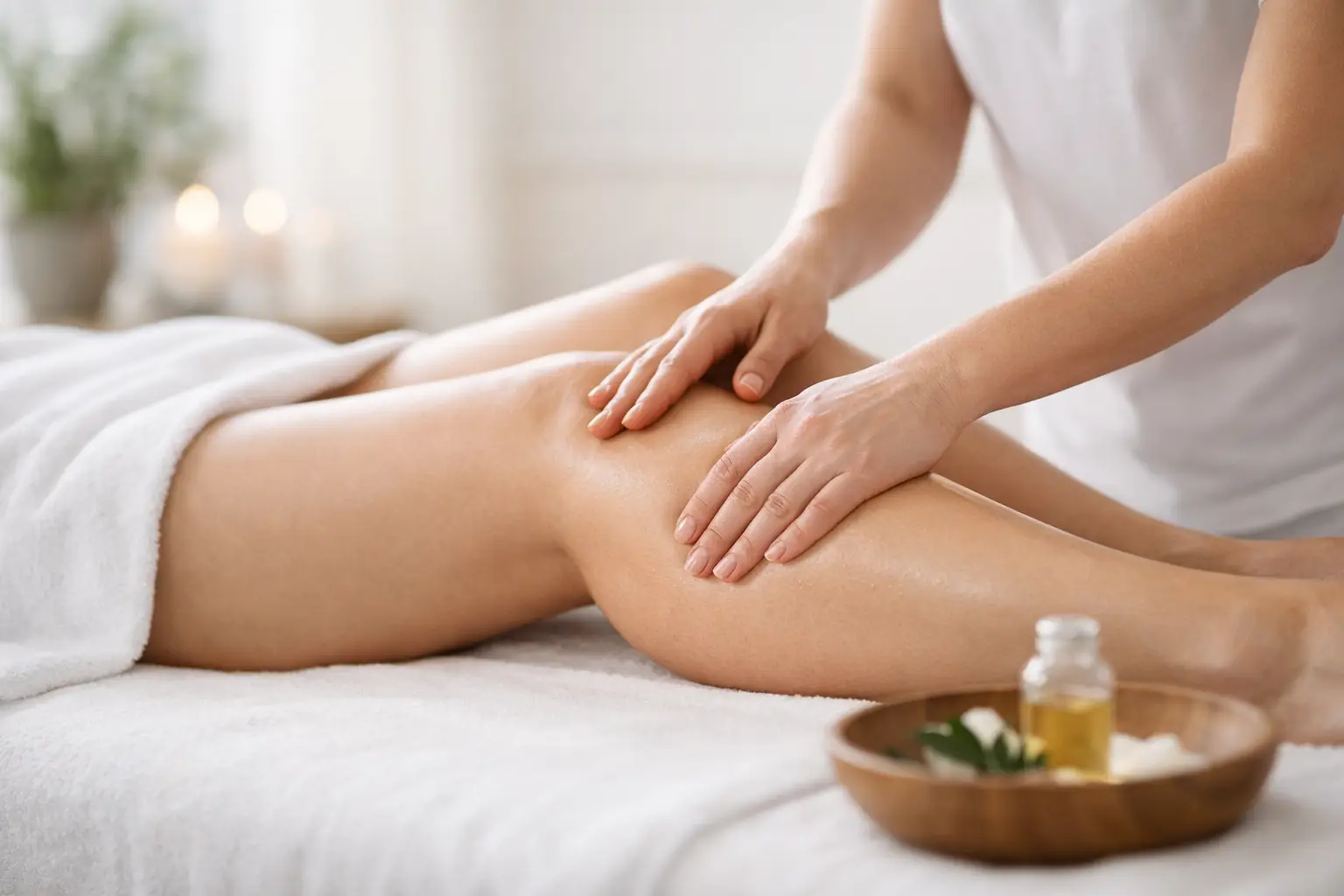 Lymphatic drainage session to ease swelling